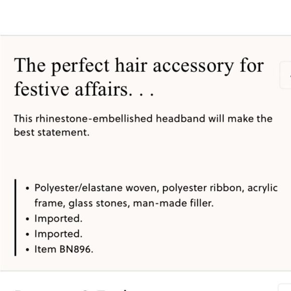 J. Crew Dark Evening Rhinestone studded headband - Picture 9 of 9